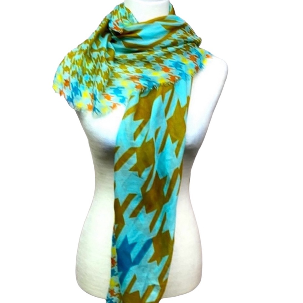 Jessica Simpson Multi Colored Raw Edges Scarf